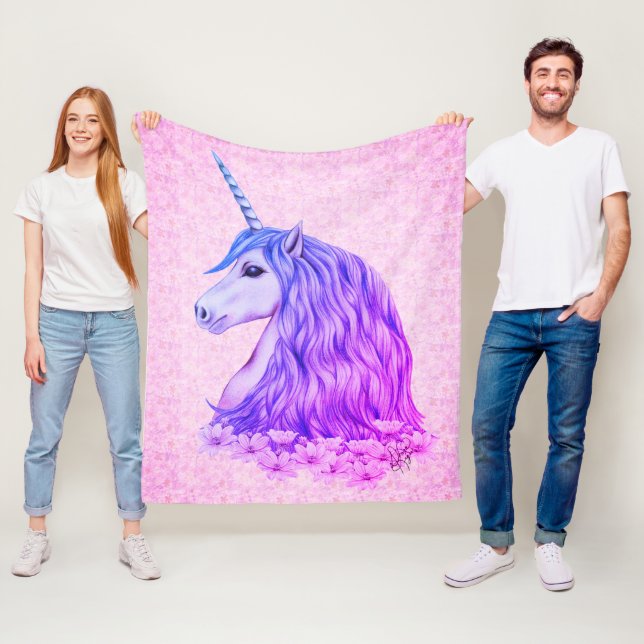 Färgrik Unicorn Fleecefilt (På plats)