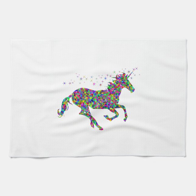 Färgrik Unicorn Kökshandduk (Horisontell)