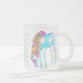 färgrik unicornmugg frostad glasmugg
