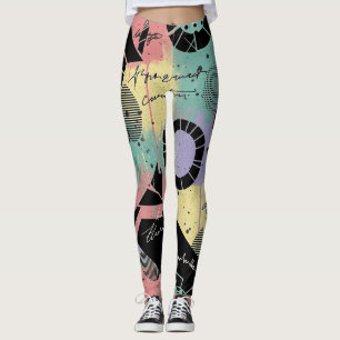 Färgrik urban graffiti-mönster (10) leggings