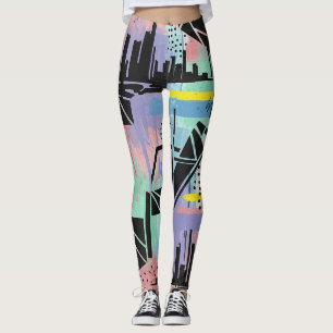 Färgrik urban graffiti-mönster (11) leggings