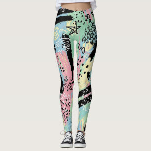 Färgrik urban graffiti-mönster (12) leggings