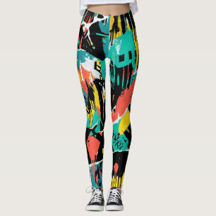 Färgrik urban graffiti-mönster (13) leggings
