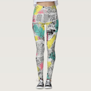 Färgrik urban graffiti-mönster (3) leggings