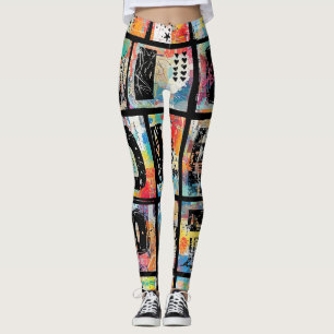 Färgrik urban graffiti-mönster (5) leggings