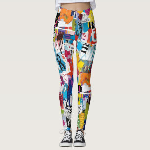 Färgrik urban graffiti-mönster (8) leggings