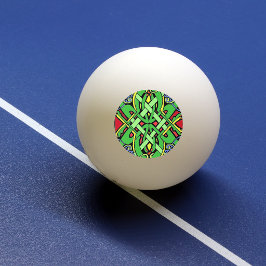 Färgrik utsmyckad irländsk keltisk knut pingisboll