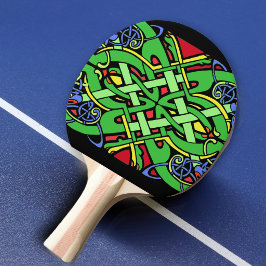Färgrik utsmyckad irländsk keltisk knut pingisracket