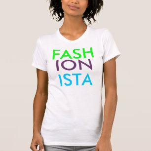 Färgrik v nackeskjorta för FASHIONISTA Tee Shirt