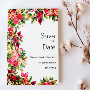 Färgrik vacker landlig blomsterlig Save the Date Inbjudningar