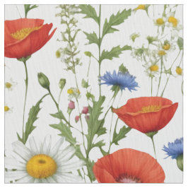 Färgrik Vacker Vild Blommig Mönstrad Ljus Blommig Tyg