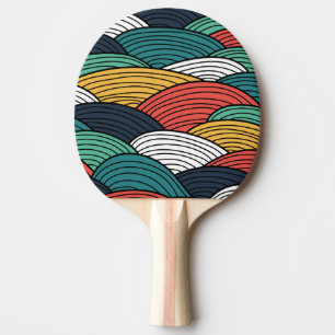 Färgrik vågarmönsterillustration pingisracket
