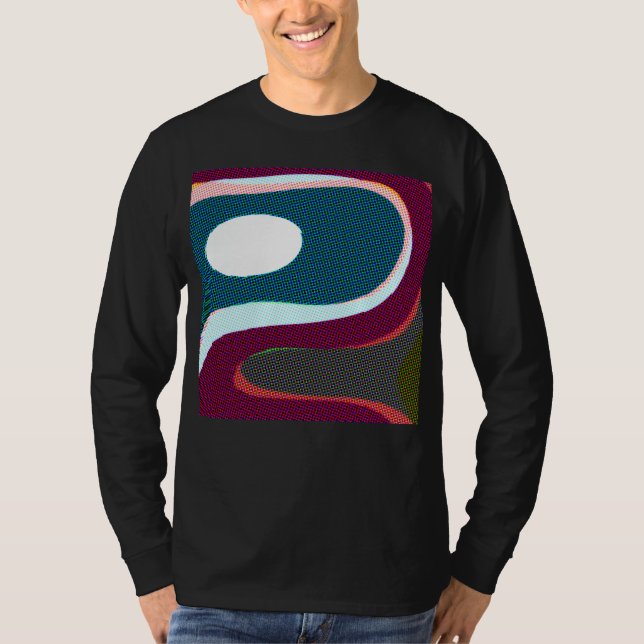 Färgrik Vågig Abstrakt 612 T Shirt (Framsida)