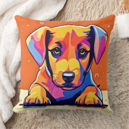 Färgrik Valp Konst Kudde