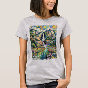 Färgrik vandringsled för Yosemite-vattenfall om vå T Shirt