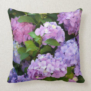 färgrik vanlig hortensia kudde