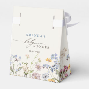 Färgrik vår äng med vilda blommor Baby Shower Presentaskar