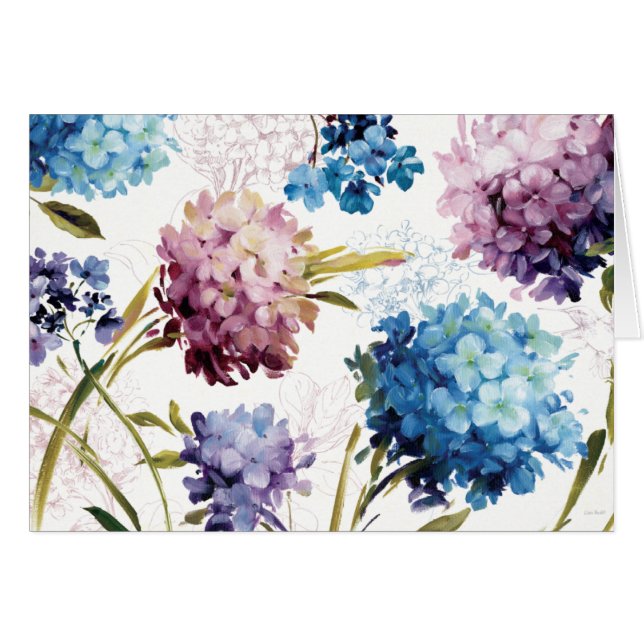 Färgrik vår blommor hälsningskort (Framsidan Horizontal)