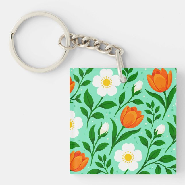 Färgrik Vårblommig Sömlös Mönster (Framsidan)