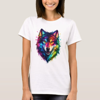 Färgrik Varg T Shirt