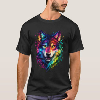 Färgrik Varg T Shirt