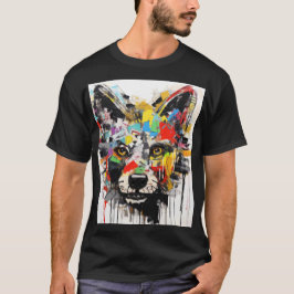 Färgrik varghuvud Pop Art vargporträtt T Shirt