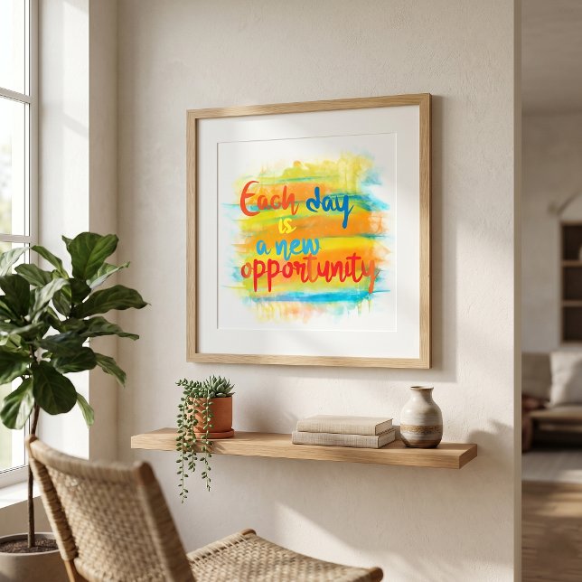 Färgrik Vattenfärg Motivational Kalligrafi Citat Fototryck (Skapare uppladdad)