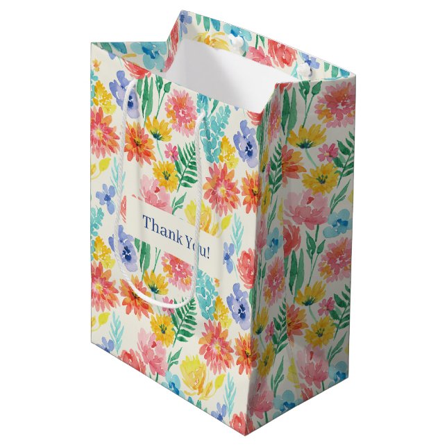 Färgrik Vattenfärg Pastell Blommig (Framsidan Vinklad)