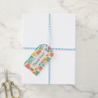 Färgrik Vattenfärg Pastell Blommig Presentetikett