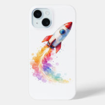 Färgrik Vattenfärg Raketuppskjutning - iPhone 15 C
