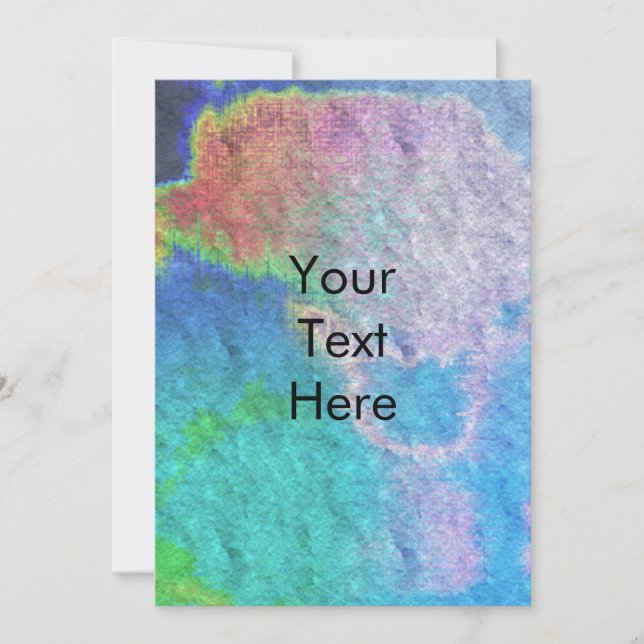 Färgrik Vattenfärg Tie Dye Tom Kort  (Framsida)