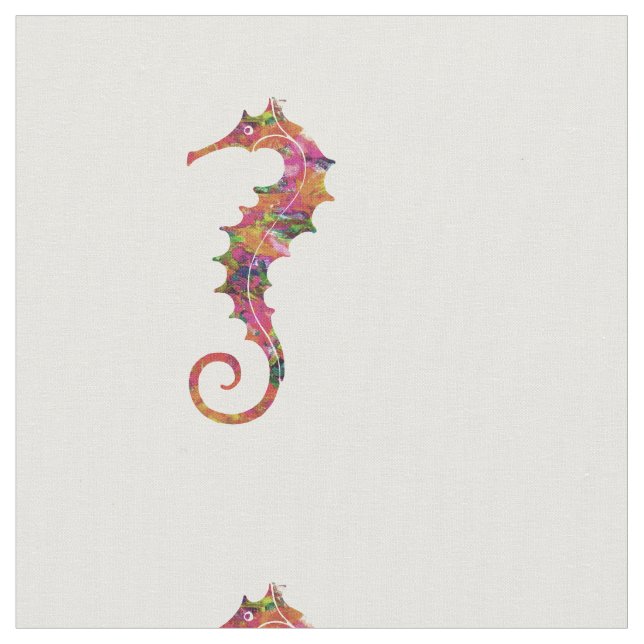Färgrik vattenfärgseahorse tyg (Närbild)