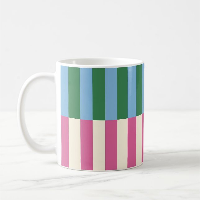 Färgrik Vertikal Randig Mönster Kaffemugg (Vänster)