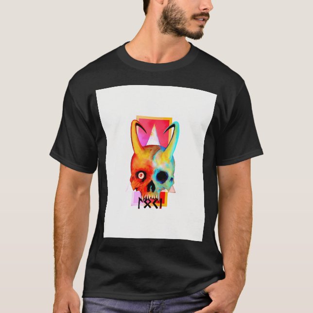 Färgrik Viking Kalle med Loki Runor T Shirt (Framsida)