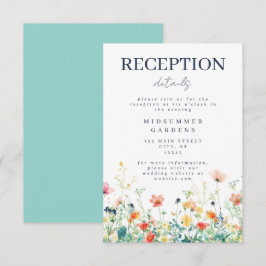 Färgrik vildblomma bröllopsmottagning tilläggskort