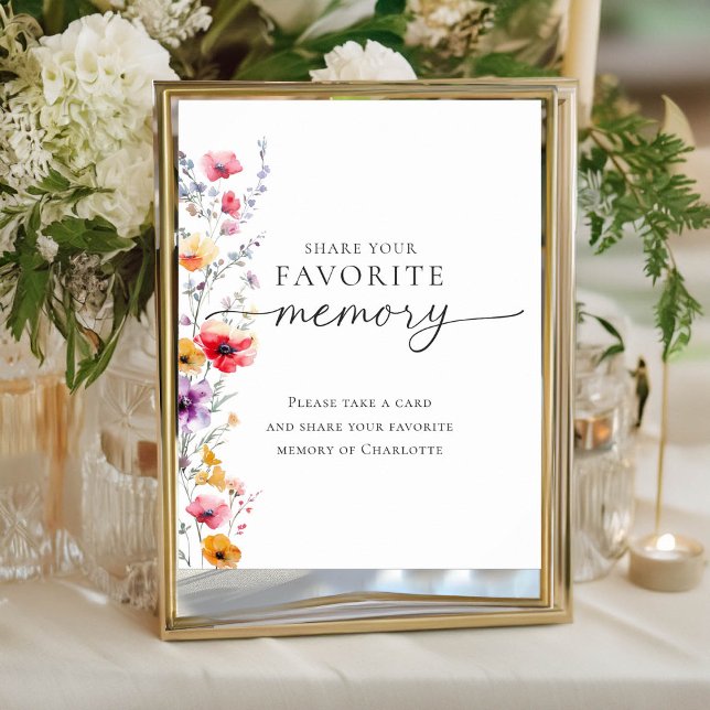 Färgrik vildblomma "Dela din favoritminne"  Poster (Skapare uppladdad)