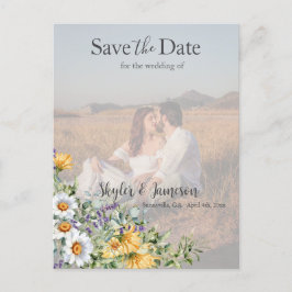 Färgrik vildblomma Spara datum Foto Vykort