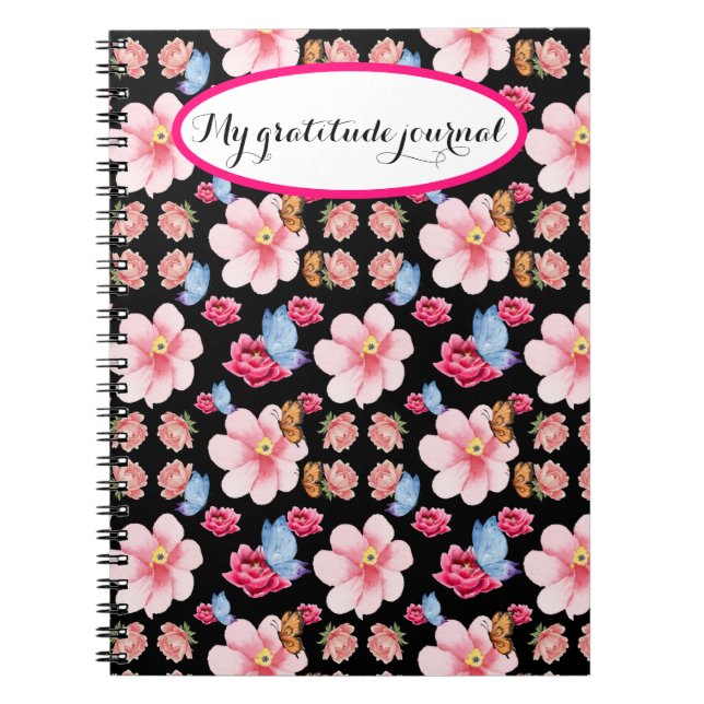 Färgrik vildblomsdesign anteckningsbok (Framsidan)