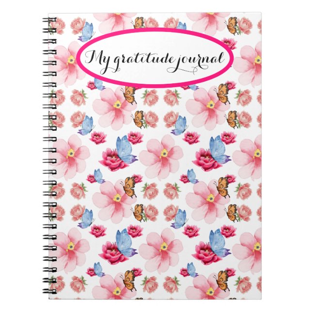 Färgrik vildblomsdesign anteckningsbok (Framsidan)