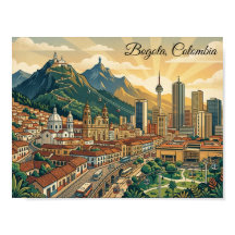 Färgrik Vintage Bogota Colombia Resa Konst