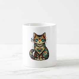 Färgrik Vintage Kattmugg – Söt Whimsisk Kattkärlek Kaffemugg