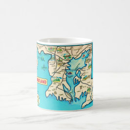 Färgrik Vintage Maryland Kartaffisch Mugg