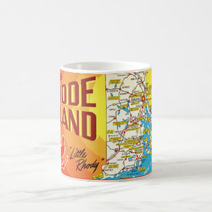 Färgrik Vintage Rhode Island Kartkopp Kaffemugg