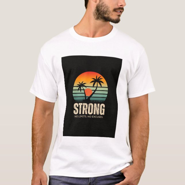 färgrik vintage solnedgångstryckt t-shirt (Framsida)