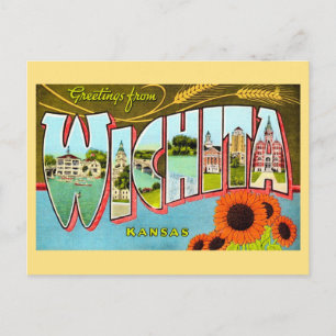 Färgrik Vintage Wichita Kansas vykort