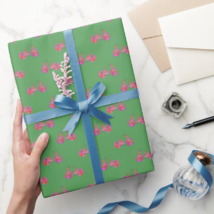 Färgrik vintagecykel med blommaillustrationen presentpapper