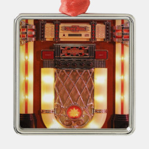 Färgrik vintageJukebox Julgransprydnad Metall