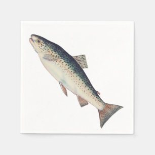 Färgrik vintagelaxillustration pappersservett