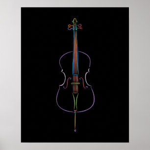 Färgrik violoncell poster