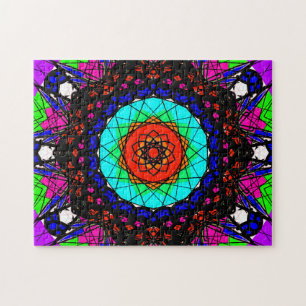 Färgrik visionär Mandala Pussel